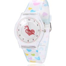 Multi-Colored Unisex's Sweety Style Plastic Analog Quartz Wrist Watch