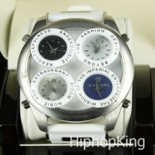 Multi Zone Time Attractive Different Color Hip Hop Custom Watch Quartz Movement