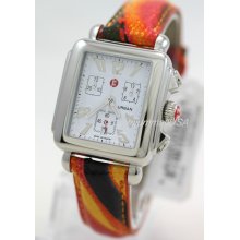 MW02B00A0001 Michele Urban watch chronograph date Calypso leather $495 new
