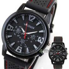 Mysterious Black Military Army Force Men Boy Daily Casual Racing Sport Watch