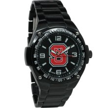 NC St Wolf Pack wrist watch : North Carolina State Wolfpack Stainless Steel Warrior Watch - Black