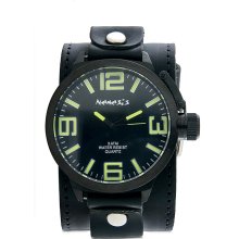 Nemesis Men's Oversized Black Leather Band Watch (Leather)