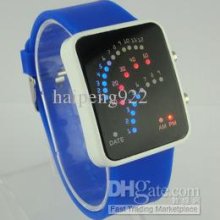 New 11 Colors Led Light Digital Watch Blue Lady Women Men Wristwatch