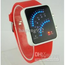 New 11 Colors Led Light Digital Watch Red Lady Women Men Wristwatch