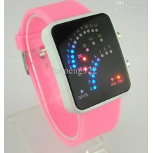 New 11 Colors Led Light Digital Watch Lady Women Men Wristwatch Led