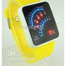 New 11 Colors Led Light Digital Watch Yellow Lady Women Men Wristwat