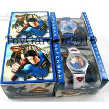 .. New 5pcs Superman Watches With Boxes Wholesale