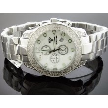 New Aqua Master 45 Mm Round 20 Diamonds White Face Watch