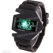 New Fashion Aircraft Shape Sport Led Digital Date Chronograph Wrist