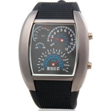 New Japanese Movement Racing Car Dashboard Design LED Wrist Watch Black