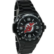 New Jersey Devils watches : New Jersey Devils Stainless Steel Warrior Watch - Black