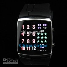 New Listing Super Star Binary Led Digital Rubber Sport Wrist Watch,