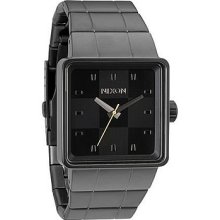 NEW Nixon Quatro Mens Gunmetal Black Quartz Watch - A013680