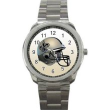 New Orleans Saints Unisex Silver-Tone Sports Metal Watch 03