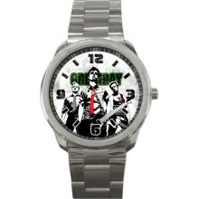 NEW Sport Metal Wristwatch Stainless Green Day punk