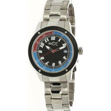 Nice Italy Enzo Bracciale Mens Watch Black Dial; Blue And Red Markers - Nice Italy Watches