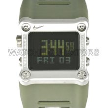 Nike Hammer Green 100m Sport Chrono Timer Alarm Fitness Watch Wc0021