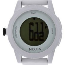 Nixon Men's Genie Quartz Digital Dial White Silicone Strap Watch