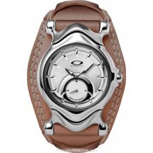 Oakley Jury Womens Watch White Polished Sunburst Brown 10-172