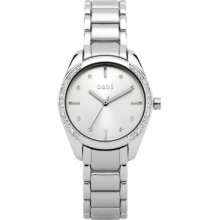 Oasis Women's Quartz Watch With Silver Dial Analogue Display And Silver Bracelet B1104