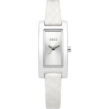 Oasis Women's Quartz Watch With Silver Dial Analogue Display And White Stainless Steel Plated Strap B1276