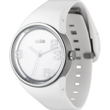 ODM Unisex Blink Analog Stainless Watch - White Rubber Strap - White Dial - DD131-2