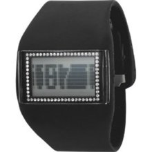 ODM Unisex Mysterious V DD99A-1C Black Rubber Quartz Watch with Digital Dial