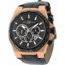 Officina Del Tempo Race II 42mm Chronograph Leather Band Rose PVD...