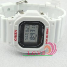 Ohsen Stopwatch Quartz Alarm Day/date 3atm Water Resistant Digital Sport Watches