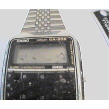 Old Casio Ca-505 Lcd Chrono Calculator Watch Runs 4u2fix Keypad