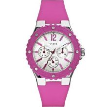 Original Guess Lady Watch Pink Rubber W90084l2