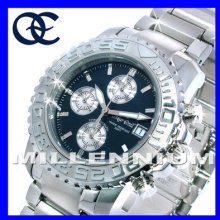 Oskar Emil Bermuda Steel Quartz Chronograph Sports Wristwatch Mens Watches $495