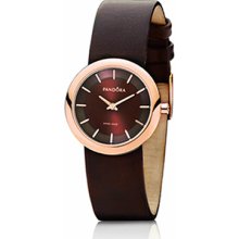 Pandora Pure Watch - Brown Leather, Rose Gold Plating