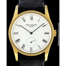 Patek Philippe Calatrava 3796 18k Gold Hobnail Porcelain Dial 1992