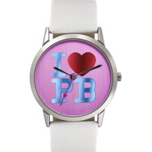 Pauls Boutique Ladies Pink Glossy Dial White Strap Watch Pa013whsl