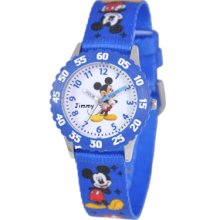 Personalized Kid's Disney Stainless Steel Mickey Mouse Time Teacher Watch