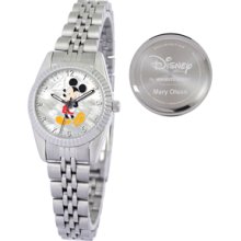 Personalized Women's Disney Silvertone Mickey Mouse Watch