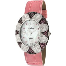 Peugeot Women's Pink Oval Flower Watch