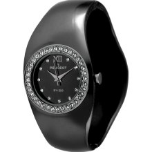 Peugeot Women's Swiss Quartz Black Bangle Watch (Peugeot Swiss Stainless Steel Black Bangle Watch)