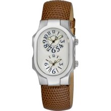 Philip Stein Watches Womens Mother of Pearl Dial Brown Lizard Strap D