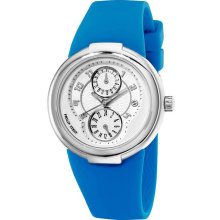 Philip Stein Women's 'Active' Blue Rubber Strap Watch