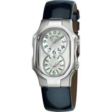 Philip Stein Women's 'Signature' Shiny Blue Leather Strap Watch