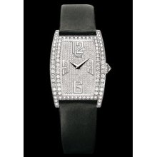 Piaget Limelight Tonneau White Gold Pave Diamond Watch G0A33091