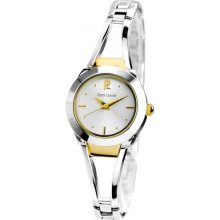 Pierre Lannier 028F721 Women's Golden Metal Analog Quartz Watch With White Dial And Golden Metal Bracelet