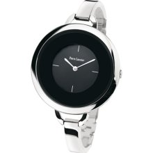 Pierre Lannier Women's Analog Quartz Chrome Watch With Black Dial And Chrome Metal Bracelet - 145F631