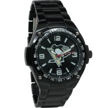 Pittsburgh Penguin wrist watch : Pittsburgh Penguins Stainless Steel Warrior Watch - Black