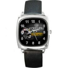 Pittsburgh Steelers Unisex Silver-Tone Square Metal Watch 11