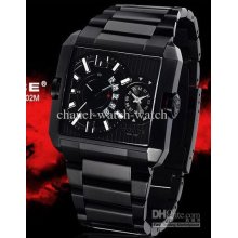 Police Men's Rogue Black Ip Dual Time Dial Steel Date Quartz Watches