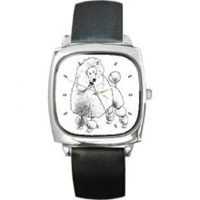 Poodle Dog Art Unisex Square Wrist Watch