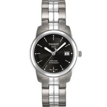 PR 100 Women's Quartz Watch - Black Dial With Titanium Bracelet